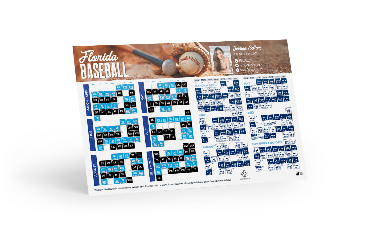 Corefact Real Estate Baseball Schedule Postcards